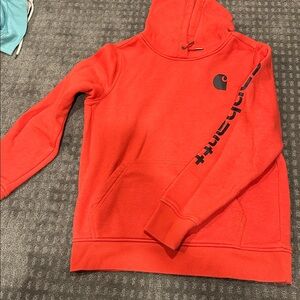 Carhartt Bright Red Hoodie with Sleeve Logo